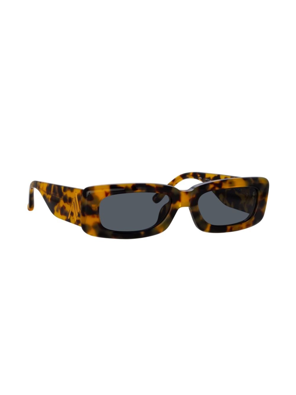Shop Linda Farrow X The Attico Mini Marfa Rectangle-frame Sunglasses In Brown