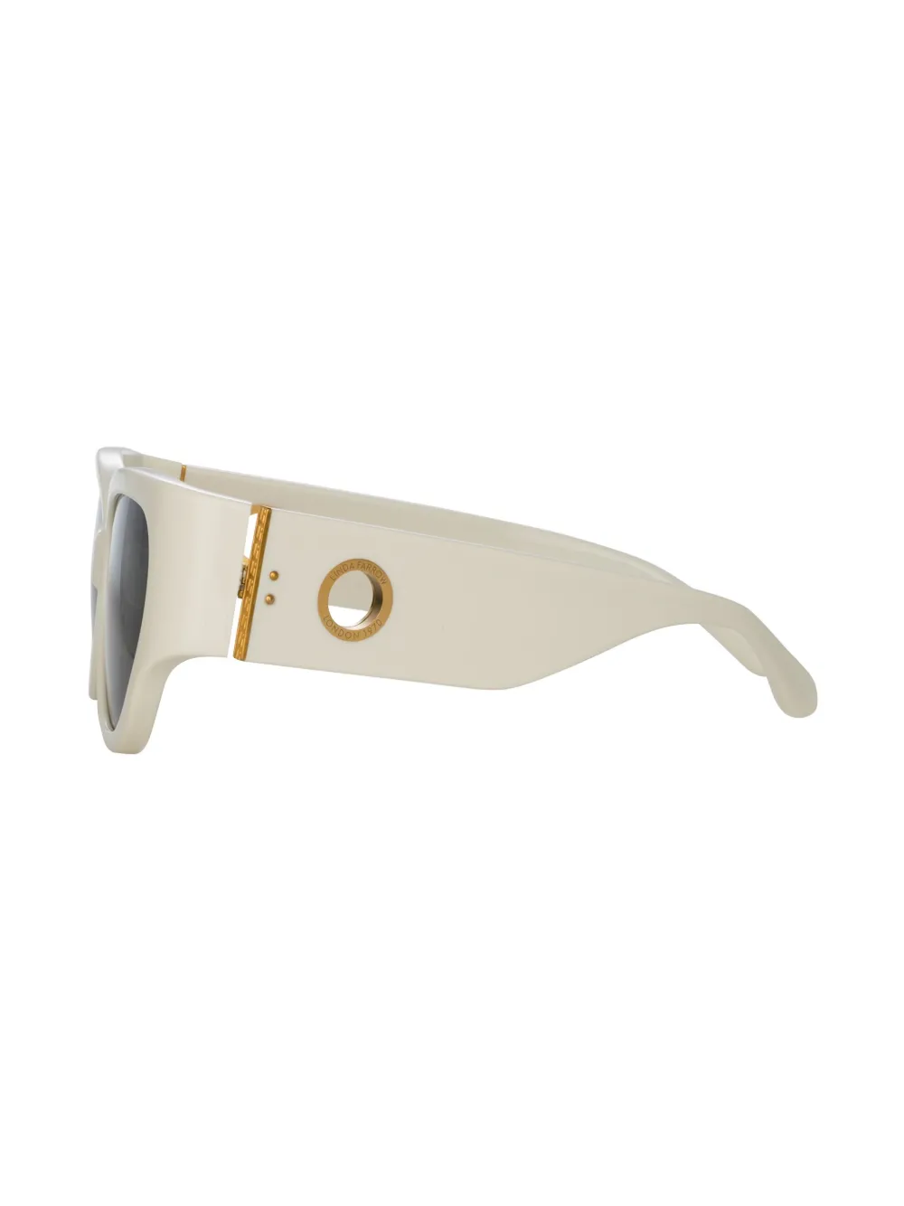 Linda Farrow Connie zonnebril met cat-eye montuur Wit