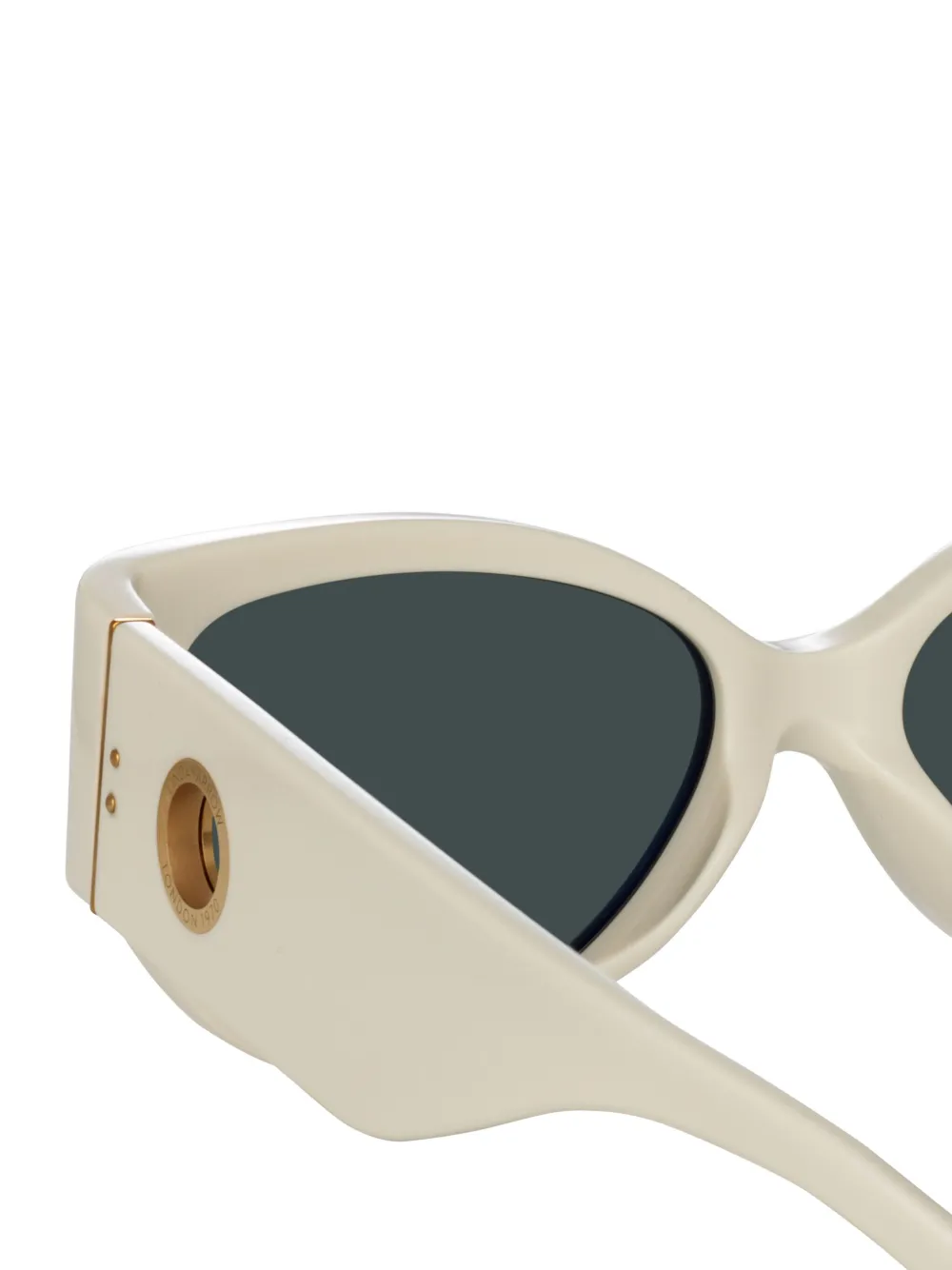 Linda Farrow Connie zonnebril met cat-eye montuur Wit