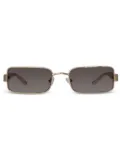 Linda Farrow X Magda Butrym rectangle-frame logo-print sunglasses - Gold
