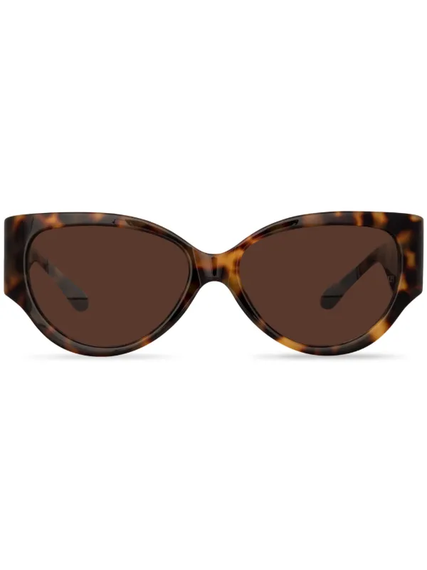 Linda Farrow Connie Cat-eye Frame Sunglasses in Brown