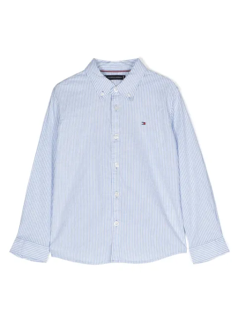 Tommy Hilfiger Junior camisa con rayas estampadas y logo bordado