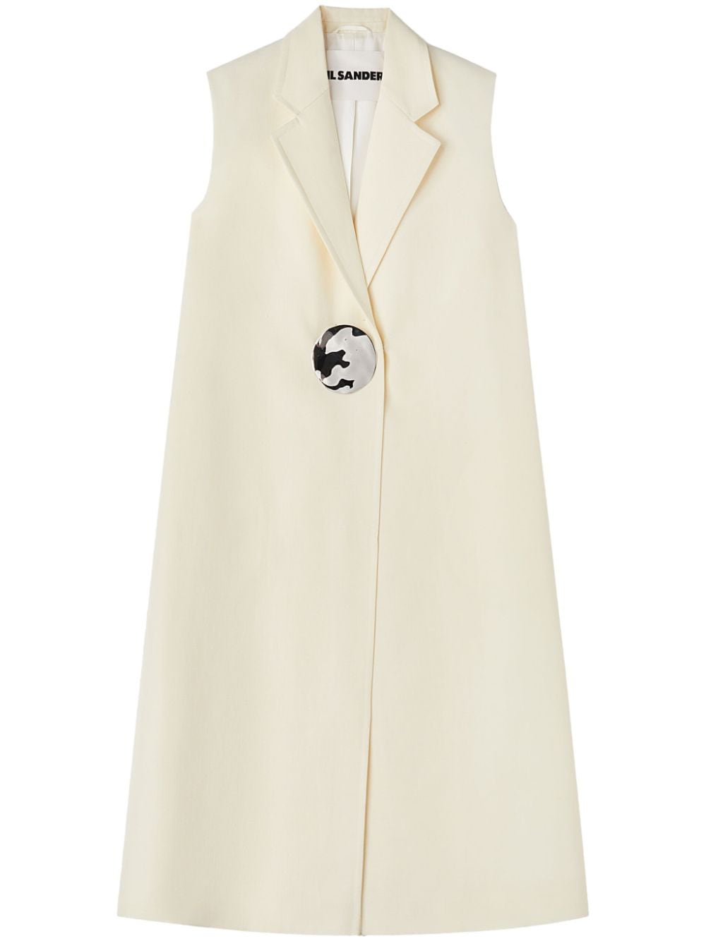 Shop Jil Sander Button-fastening Tailored Crepe Vest In White
