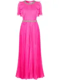 Self-Portrait pleated chiffon maxi dress - Pink