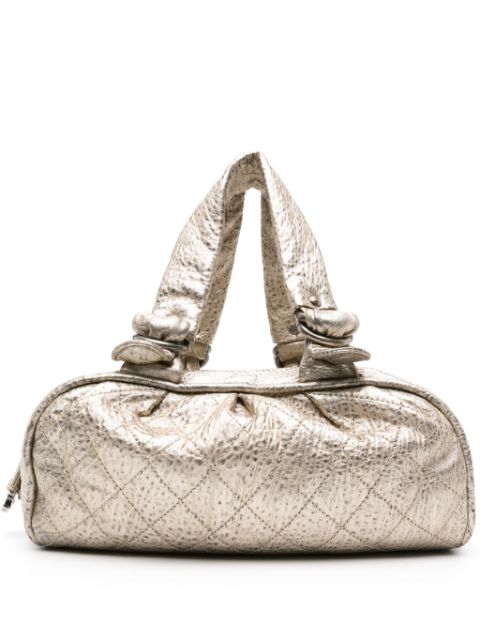 CHANEL 2006-2008 diamond-quilted metallic tote bag Women