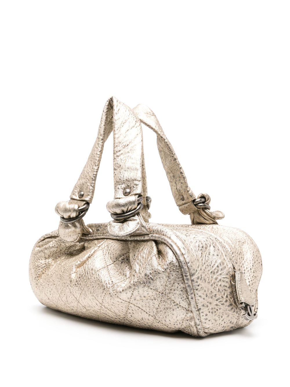 Affordable HOT SALE CHANEL 2006-2008 diamond-quilted metallic tote bag Women