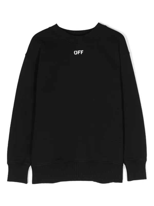Off-White Kids logo-print Cotton Sweatshirt Black FARFETCH UZ