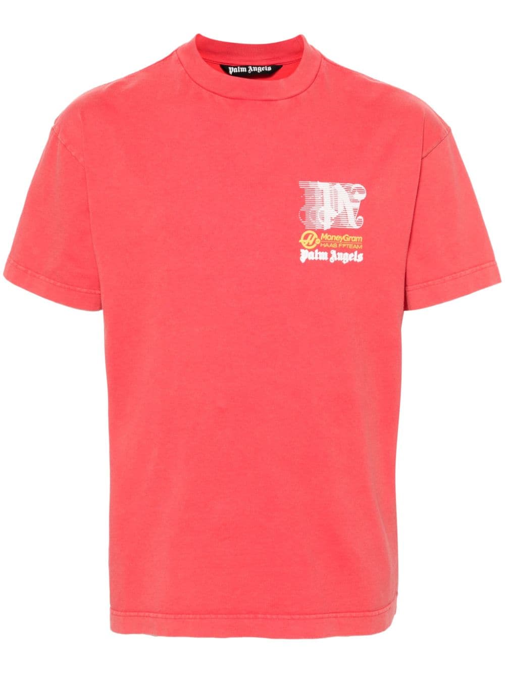 Palm Angels X Moneygram Haas F1 Cotton T-shirt In Red