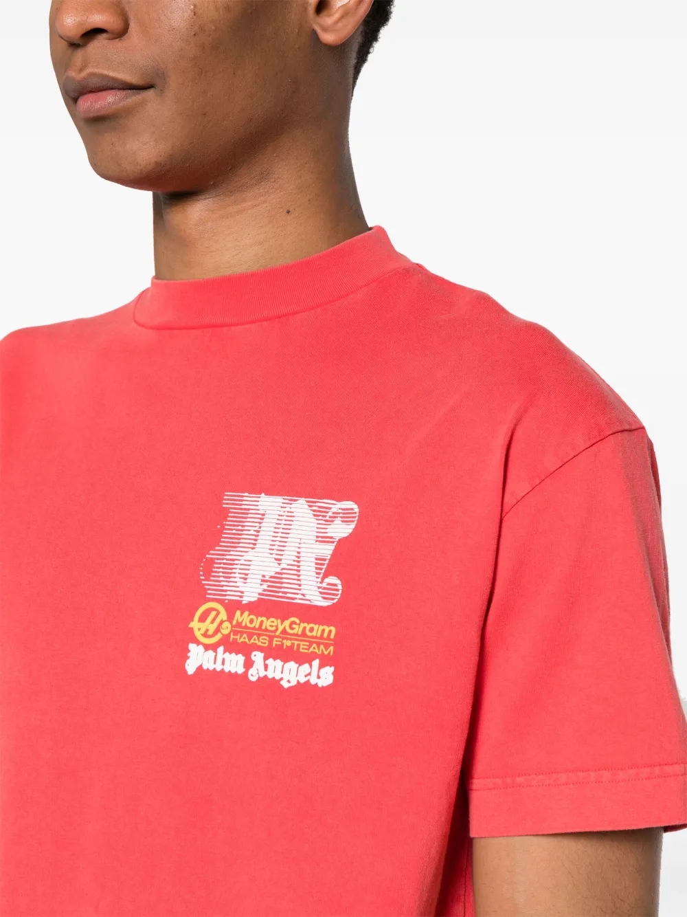 Palm Angels x MoneyGram katoenen T-shirt Rood