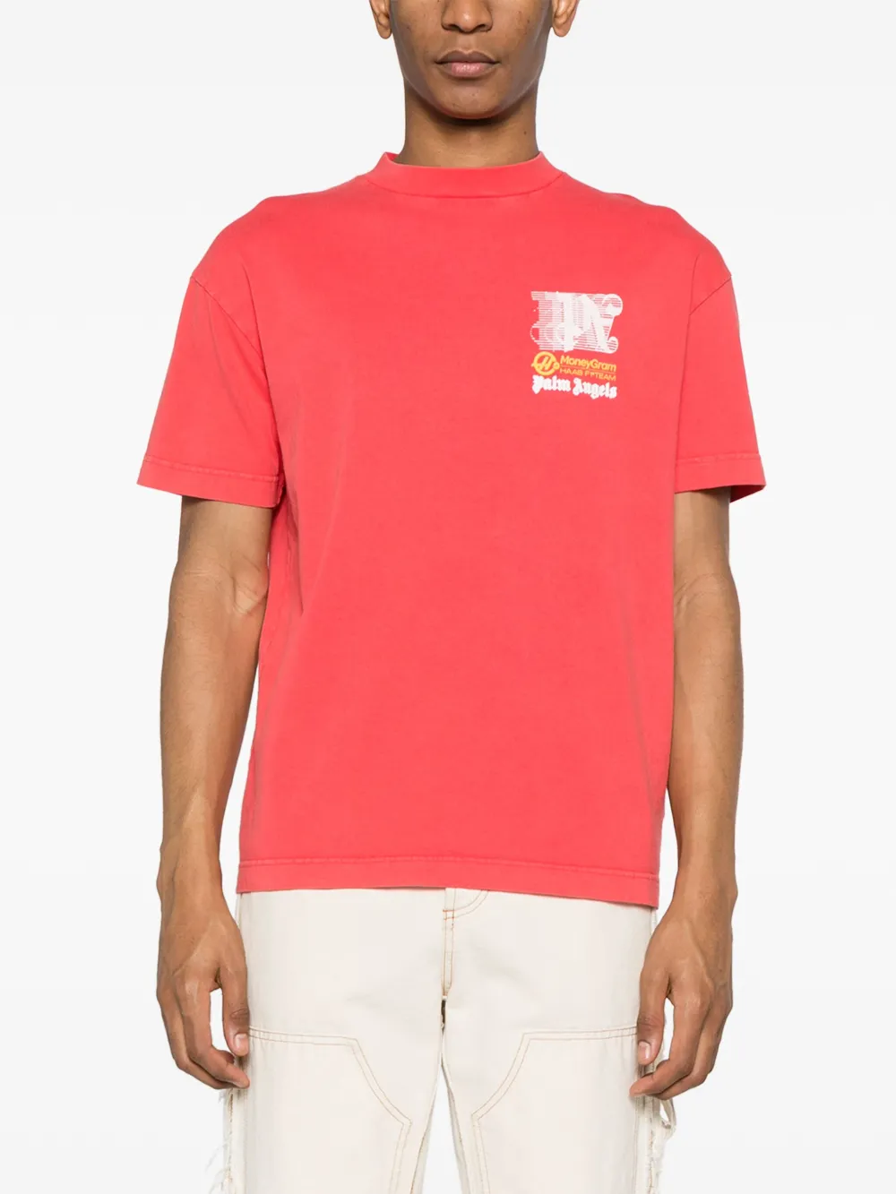 Palm Angels x MoneyGram katoenen T-shirt Rood