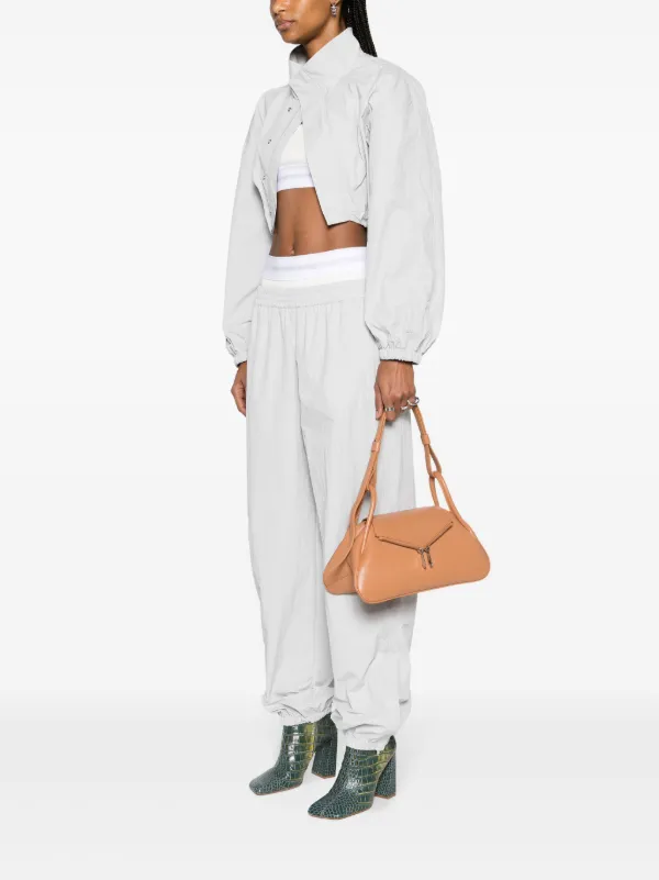 Amina Muaddi Gemini Leather Shoulder Bag | Neutrals | FARFETCH