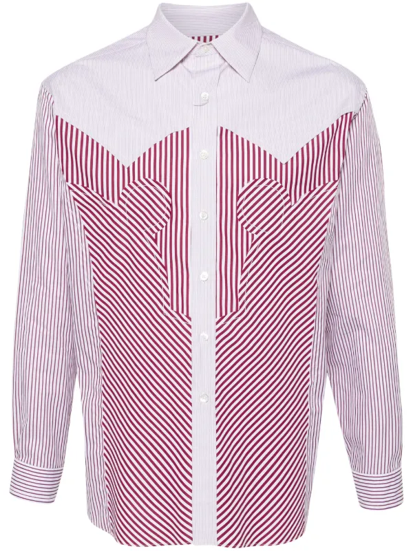 Maison Margiela Yoke Stripe Cotton Shirt - Farfetch