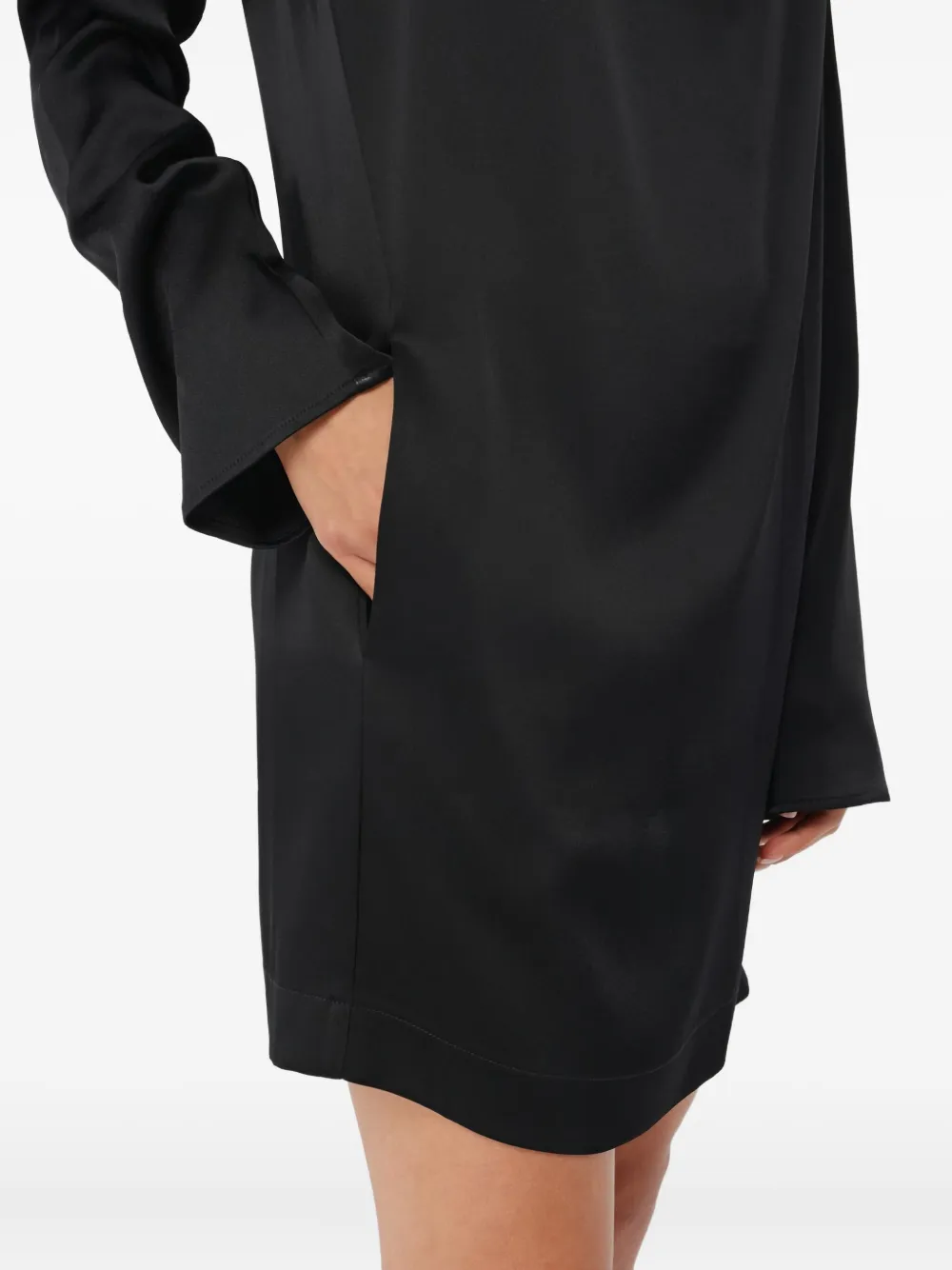 Semicouture Jurk met zak en gestrikte hals Zwart