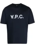 A.P.C. River logo-flocked T-shirt - Blue