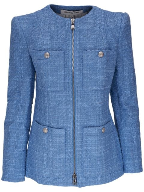 Veronica Beard slub-texture zipped blazer