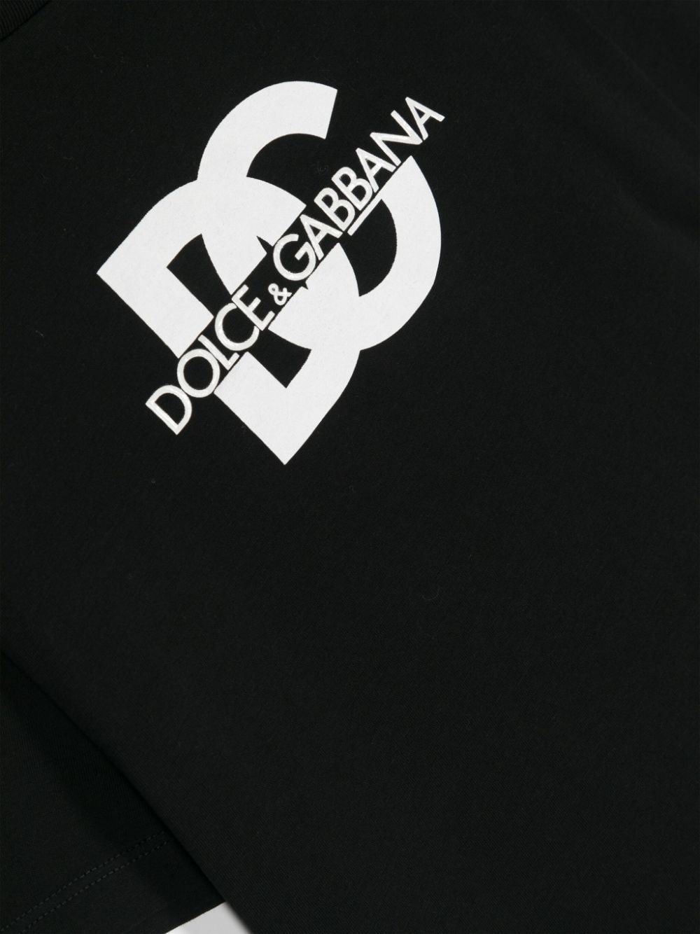 Shop Dolce & Gabbana Logo-stamp Cotton T-shirt In Black