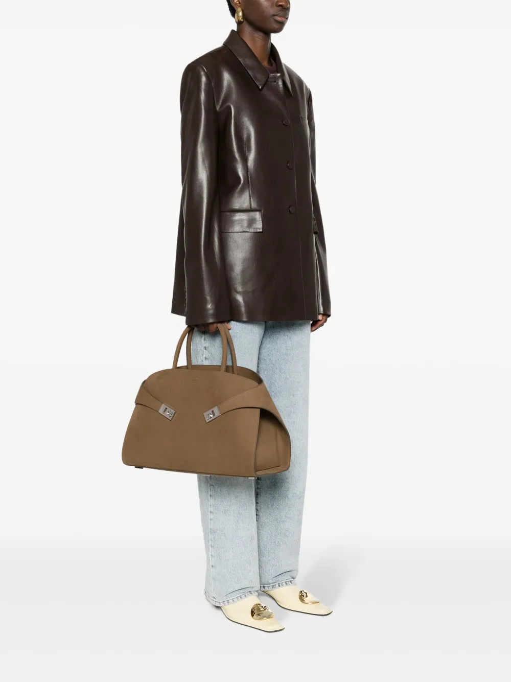 Ferragamo Hug leren shopper - Bruin