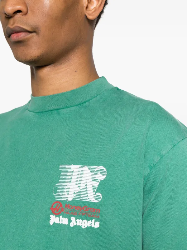 Palm Angels x MoneyGram Haas F1 Cotton T-shirt | Green | FARFETCH BN