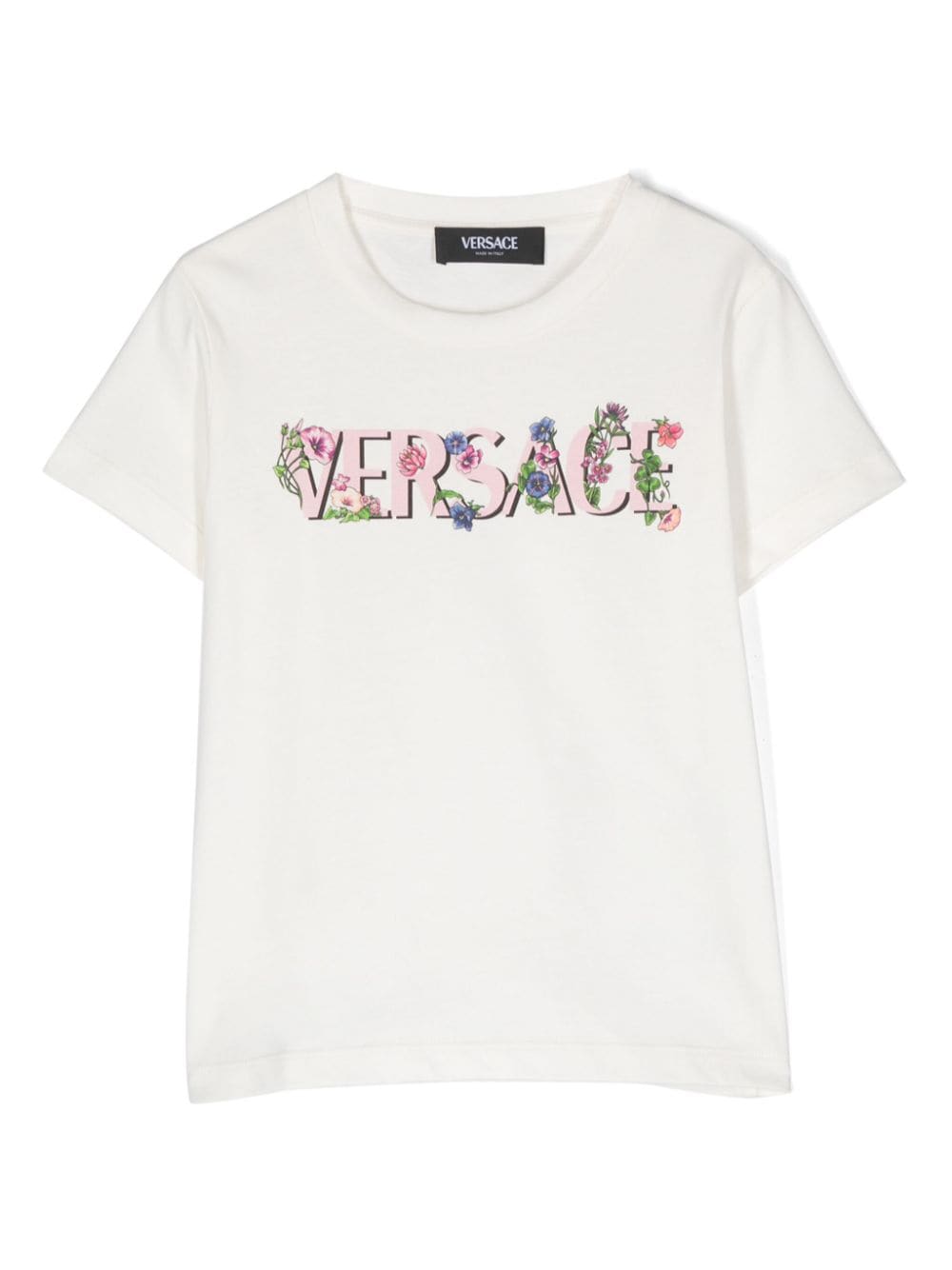 Shop Versace Logo-print Cotton T-shirt In White