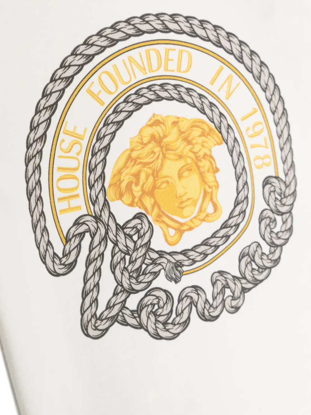 Versace Logo-print Cotton-blend T-shirt In 白色