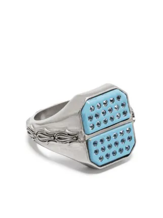 Maison Margiela ラインストーン シグネットリング | シルバートーン