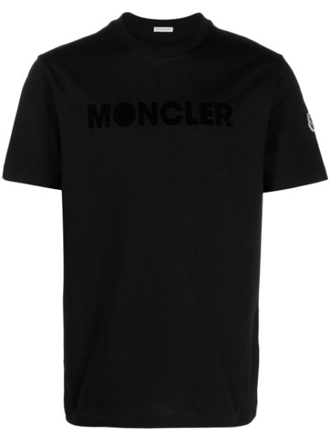 Moncler logo-flocked cotton T-shirt