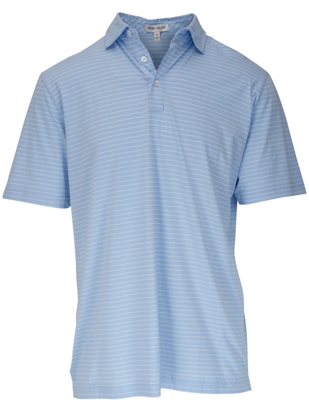 Peter Millar Striped Cotton Polo Shirt In Blue
