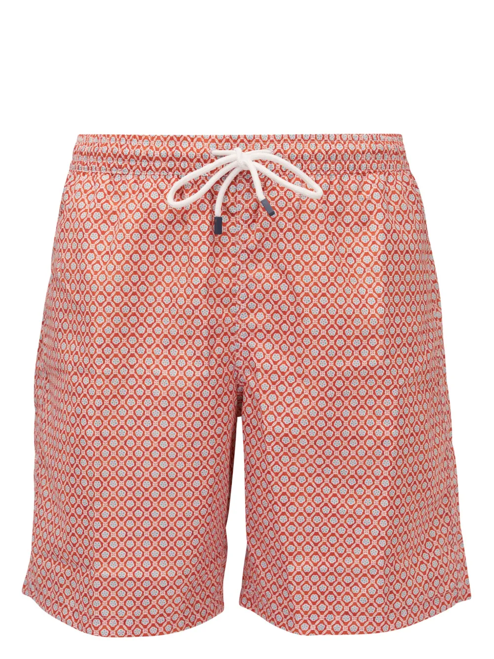 Fedeli Madeira Graphic-print Swim Shorts In Orange