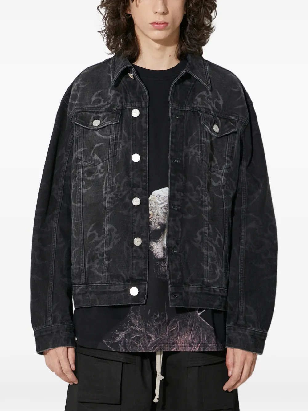 Han Kjøbenhavn patterned shirt jacket - Nero