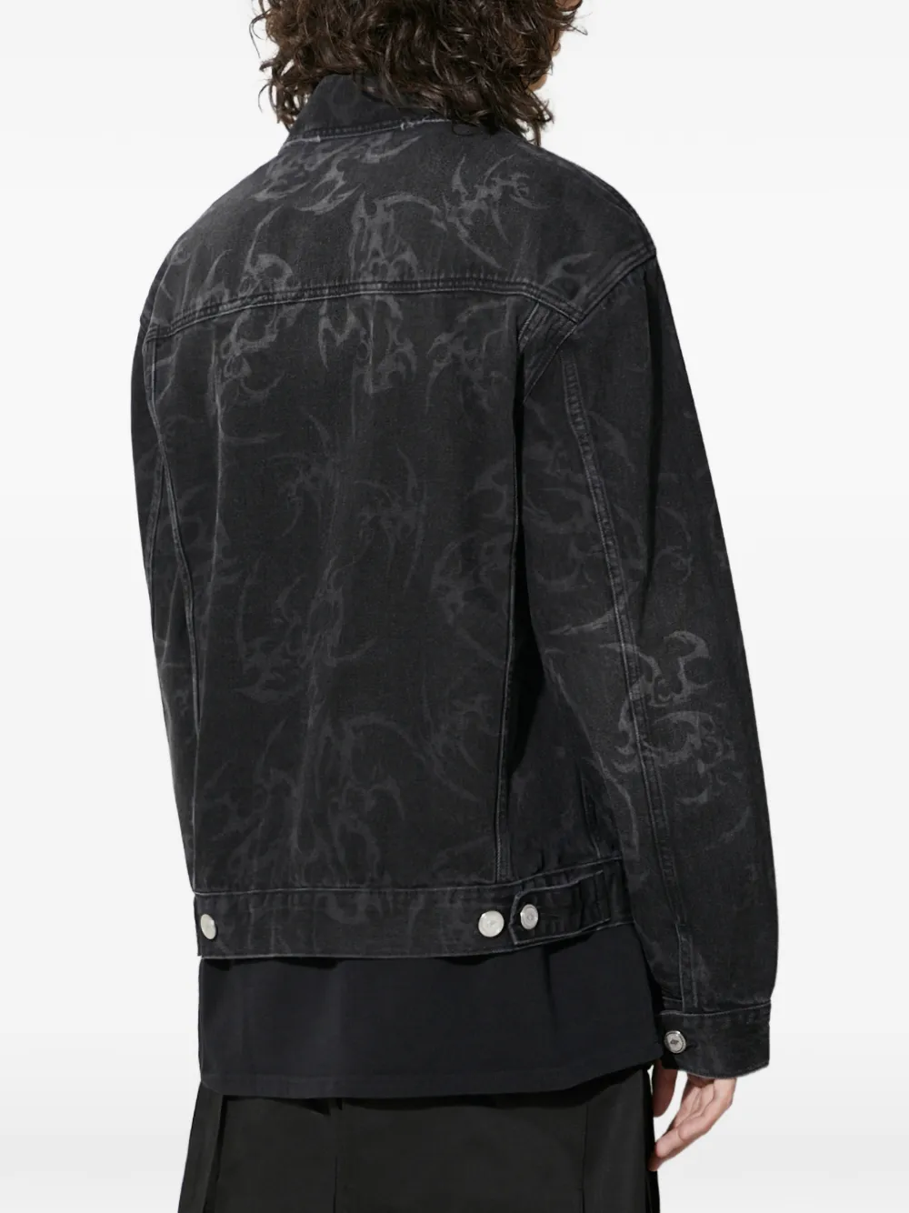 Han Kjøbenhavn Shirtjack met print Zwart