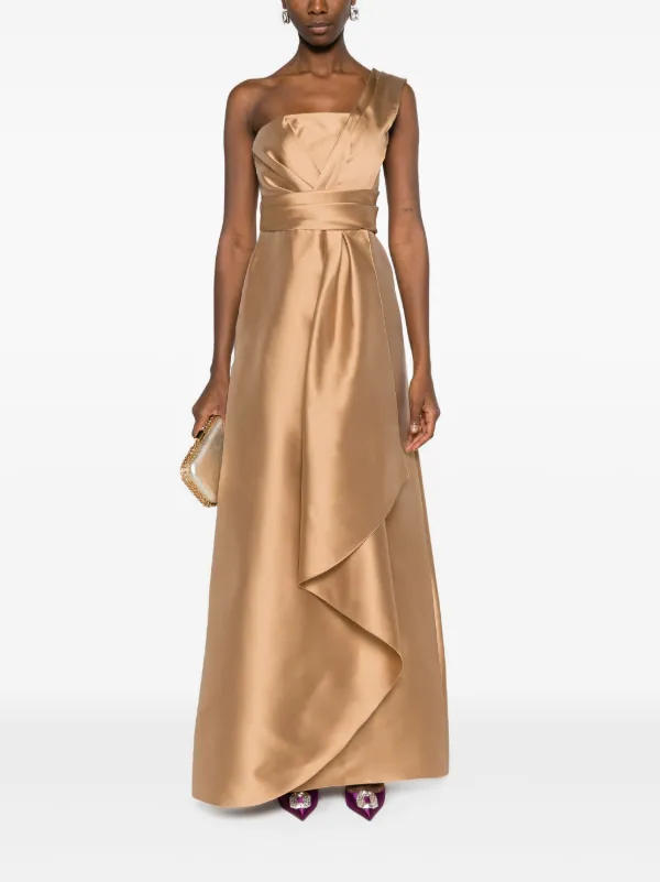 Alberta Ferretti Mikado Maxi Dress | Neutrals | FARFETCH
