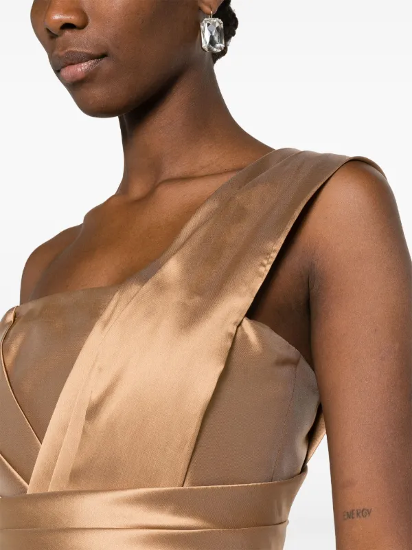 Alberta Ferretti Mikado Maxi Dress | Neutrals | FARFETCH