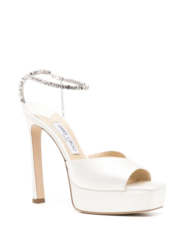 Jimmy Choo【関税送料込】Saeda サテンサンダル 125mm Jimmy Choo Saeda 125mm サンダル | ホワイト | FARFETCH JP
