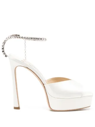 Jimmy Choo Saeda 125mm サンダル | ホワイト | FARFETCH JP