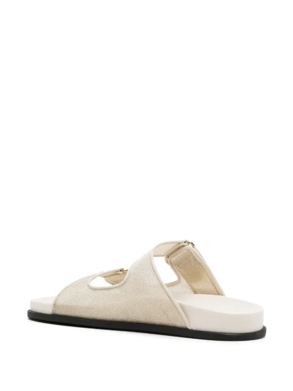【Jimmy Choo】 Fayenceメタリックレザーサンダル Jimmy Choo Fayence メタリック サンダル | ニュートラル