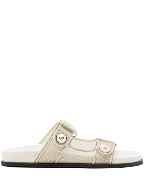 Jimmy Choo Fayence metallic mesh slides 