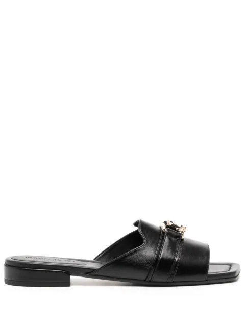 Jimmy Choo Nako logo-plaque flat leather sandals