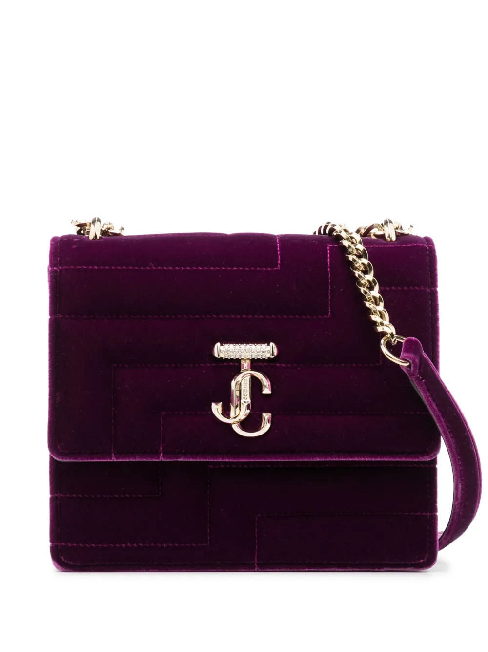Jimmy Choo Avenue Quad Velvet Shoulder Bag Farfetch
