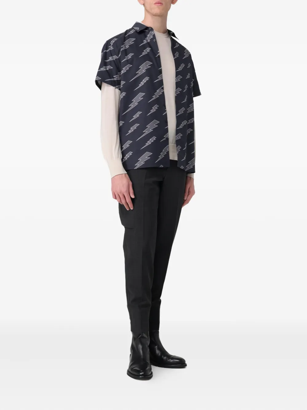 Neil Barrett Trui met geribbelde afwerking - Beige