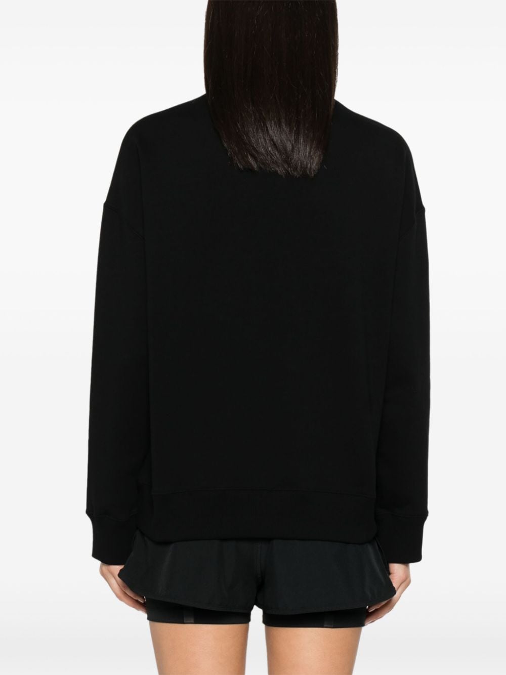 Shop Stella Mccartney Logo-print Cotton Sweatshirt In Black