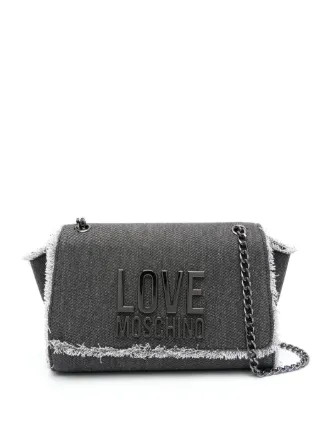 Love Moschino Frayed Denim Cross Body Bag Black FARFETCH AE