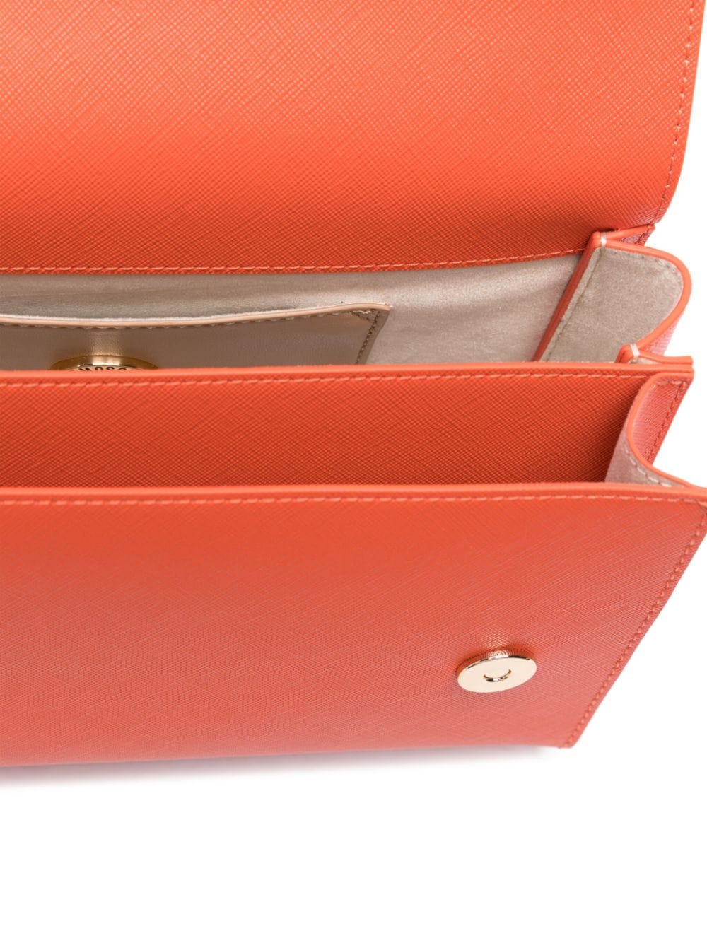 Shop Love Moschino Logo-plaque Chain-link Shoulder Bag In Orange