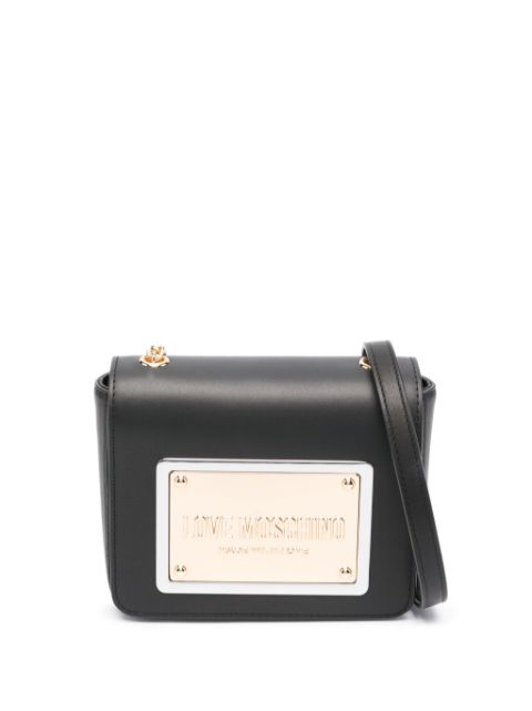 Love Moschino logo-plaque leather cross body bag Women