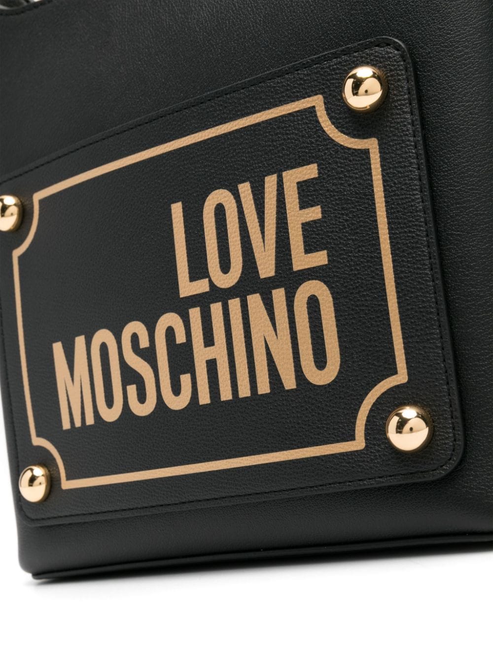 Shop Love Moschino Logo-print Shoulder Bag In Black
