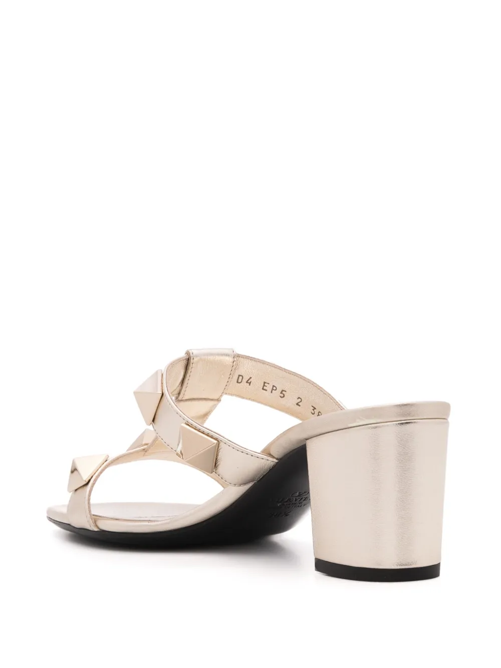 Shop Valentino Roman Stud Metallic Sandals