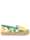 Dolce & Gabbana floral-print canvas espadrilhes - White