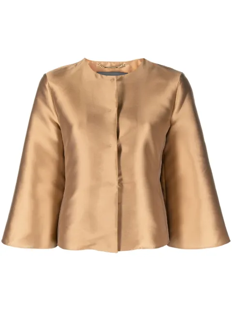 Alberta Ferretti pleat-detailing satin jacket