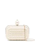 Jimmy Choo Cloud pearl-embellished clutch bag - Neutrals