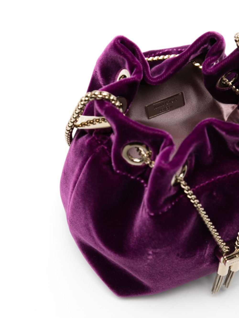 Shop Jimmy Choo Bon Bon Velvet Shoulder Bag In Purple