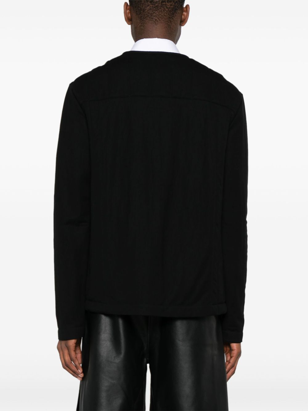 Shop Jil Sander Padded Crew-neck Sweatshirt In Black